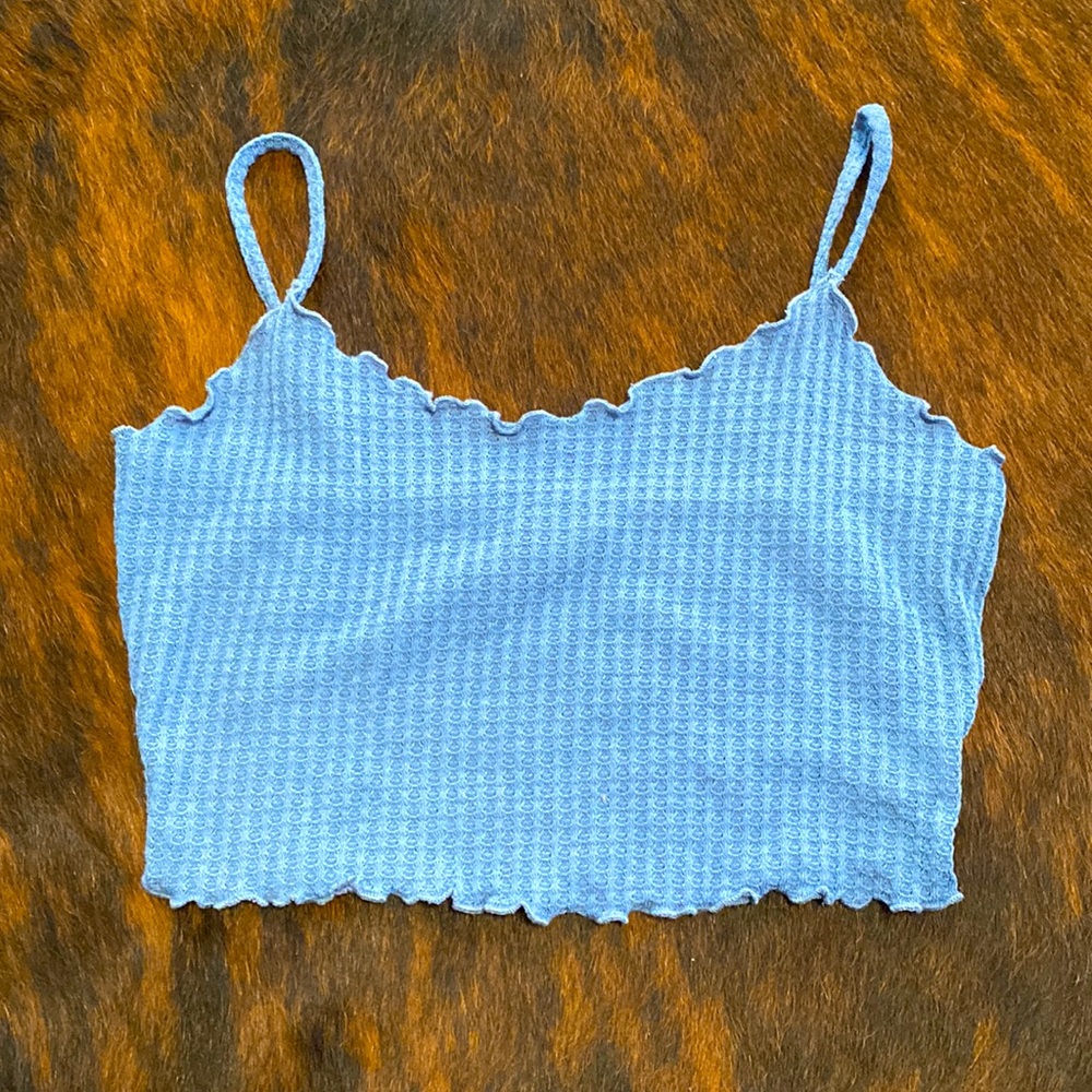 Waffle Knit Cropped Tank Top- Size L